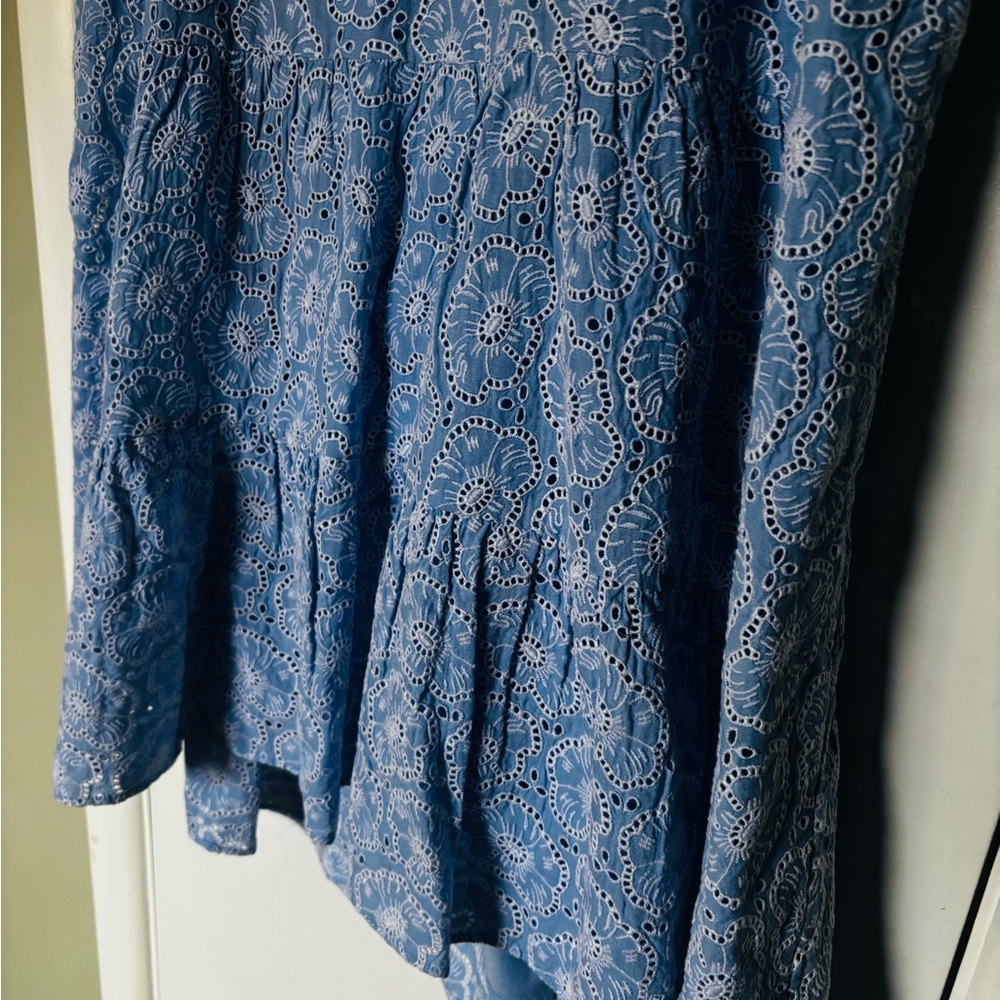 ME+EM Pale Blue Eyelet Tiered Mini Dress - Picture 7 of 9